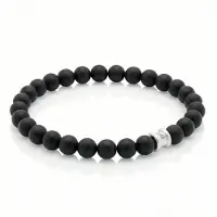 Steel & Barnett - Kralenarmband Heren - Onyx - Maat L