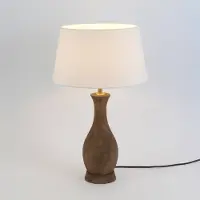 Holländer Tafellamp ANTELAO, hout donker, Woon-/ Eetkamer, Hout, Tafellamp