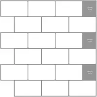 vidaXL Subway tegel 50 st Wit Grijs 30 x 30 cm Polyurethaan en PET