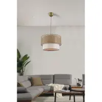 Opviq Asir - Kroonluchter - Beige, Crème - METALEN BEHUIZING - 35 x 35 x 25 cm