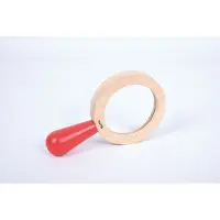 TickiT houten vergrootglas, 180 mm. Handvergrootglas, hout, rood, hout