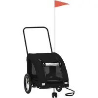 vidaXL Hondenfietstrailer oxford stof en ijzer zwart