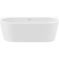 REA - Badkuip- Olimpia 150 Geborstelde Koperen Stopkap - Wit - Acryl - 150X74,5X58Cm