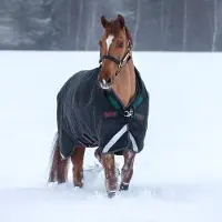 Rambo Wug Turnout Heavy 400g - Zwart/Onweersgrijs & Zilver - 140-190 cm