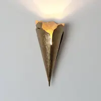 Holländer Wand uplighter GINGKO QUATTRO, dimbaar, messing / goud, Woon-/ Eetkamer, metaal, Wandlamp