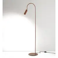 CREMASCO Vloerlamp 7539, gebruneerd hout, messing, GU10 7539, hout donker, Woon-/ Eetkamer, Messing, Modern, vloerlamp