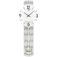 AMS Quartz Wandklok met slinger W7506 zilverkleurig