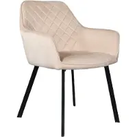 Lizzely Garden & Living Eetkamerstoel met armleuning Yurgan velvet zand eetstoel zetel