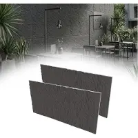 NaiZy 3D Muurpaneel Steenlook 120x60x3 cm, 2 Stuks PU Zelfklevende Wandbekleding, Waterdicht Steenpaneel voor Keuken, Badkamer & Woonkamer, Type A - Mat Zwart -