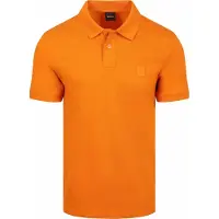 BOSS Heren Slim fit katoenen stretch polo oranje (M), Casual, Korte mouwen 50507803