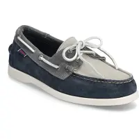 Sebago Men Docksides Portland Jib Navy Dark Grey Mid Grey-Schoenmaat 44