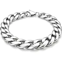 LGT JWLS Stalen heren armband Gourmet schakel Zilverkleurig 11mm-23cm