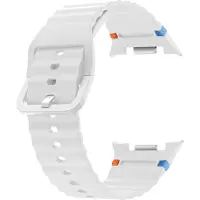 Strap-it Wave Siliconen Band (Wit) geschikt voor Samsung Galaxy Watch 9 (40/44mm) / Watch 8 (40/44mm) / 8 Classic (46mm)