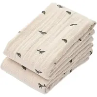 Liewood Lewis mousseline doek 2-pack 65x65 cm Mini whale-Sandy
