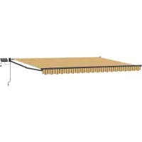 vidaXL Handbediende luifel met LED's Geel, Grijs, Anthraciet 4,5 × 3 m