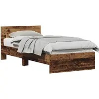 vidaXL Bedframe met Hoofdbord Oud hout 80 x 200 cm Bewerkt hout