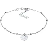 Elli - Armband - Dames Bol Plaatje Disk Gehamerd in 925 Sterling Zilver - Dames