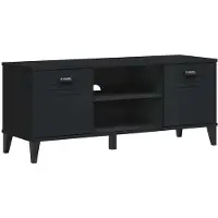 vidaXL Schoenenbank VIKEN 106x35x45 cm bewerkt hout zwart