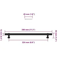 vidaXL Handvatten 5 st 224 mm roestvrij staal zwart