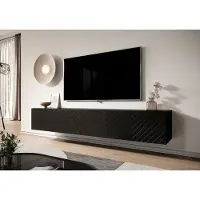 Meubella TV-Meubel Bonzo mat zwart Visgraat 180 cm hangend zwevend