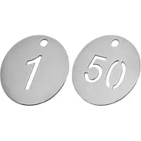 Combicraft RVS labels met uitgespaarde getallen 1 t/m 50