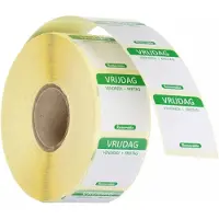 Hendi Herbruikbare voedselveiligheid dagstickers vrijdag groen 25x25 mm met notitieruimte kleurgecodeerd 1000 per rol