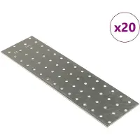 vidaXL Platen geperforeerd 20 st 2 mm 300x80 mm gegalvaniseerd staal