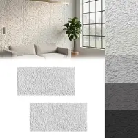 NaiZy 3D Muurpaneel Steenlook 120x60x5 cm, 2 Stuks PU Zelfklevende Wandbekleding, Waterdicht Steenpaneel voor Keuken, Badkamer & Woonkamer, Type B - Wit -