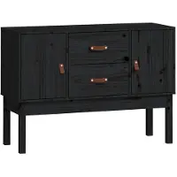 vidaXL Dressoir 110x40x78 cm massief grenenhout zwart