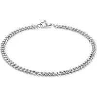 LGT JWLS Stalen heren armband Gourmet schakel Zilverkleurig 3mm-18cm