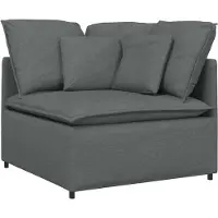 vidaXL Modulaire hoekbank met kussens 100 cm donkergrijs