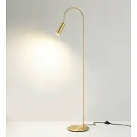 CREMASCO Vloerlamp 7539, satijnmessing, messing, GU10 7539, messing / goud, Woon-/ Eetkamer, Messing, Modern, vloerlamp