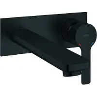 GROHE Lineare New L-Size Tweegats Wastafelmengkraan – Wandmontage – AquaGuide – EcoJoy – Matte Black