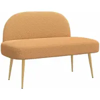 vidaXL Gevuld bankje met rugleuning Beige 110 x 60 x 76 cm Bouclé