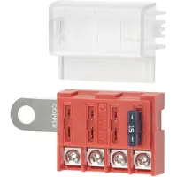 Blue Sea Systems St Blade 5023 Battery Terminal Negative Bus 4 Circuits Fuse Block Transparant 100A