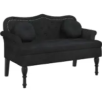 vidaXL Bank met kussens zwart 120,5x65x75 cm fluweel