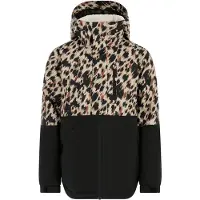 Protest ski-jas PRTLeopart JR zwart/panterprint Skijack Beige Meisjes Polyester Capuchon - maat 164