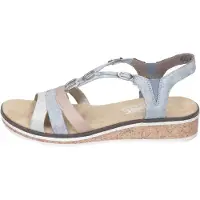 Rieker Sandalen met riem duifblauw / oudroze / zilver