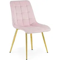 Leobert Chaise - - Tweedelig - Lichtroze velours / Goudkleurige poten
