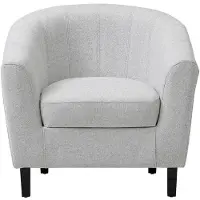 Vente-unique Cabrioletfauteuil in lichtgrijs gemêleerde stof CRISTOBAL