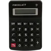Pincello - Rekenmachine/calculator - zwart - 7 x 11 cm - voor school of kantoor - Batterij inbgrepen