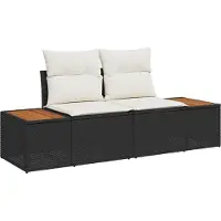 vidaXL Tuinbank Set 11 st 10-Aantal zitplaatsen Zwart en Crème