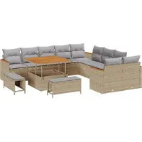 vidaXL Tuinbank Set 13 st Beige poly rattan