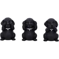 Nemesis Now - Drie Wijze Labradors - Beeldjes - Zwart - 8.5cm