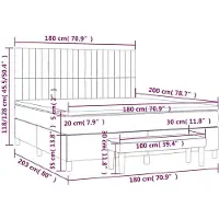 vidaXL Boxspring met matras stof zwart 180x200 cm