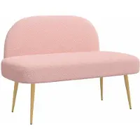 vidaXL Beklede bank met rugleuning Roze 110 x 60 x 76 cm Bouclé