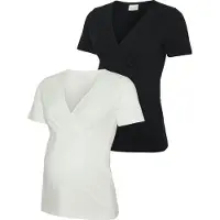 Mamalicious Shirt 'MLKerrie Tess' zwart / wit