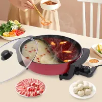 Core Hotpot Pan - Hotpot Electrisch - Chinese Fondue - Multifunctionele Pan - 6L - Rood - 42cm x 17cm x 9cm