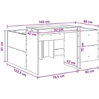 vidaXL Kinderhoogslaper met bureau Sonoma Eiken 80 x 160 cm