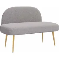 vidaXL Gevuld bankje met rugleuning Lichtgrijs 110 x 60 x 76 cm Bouclé